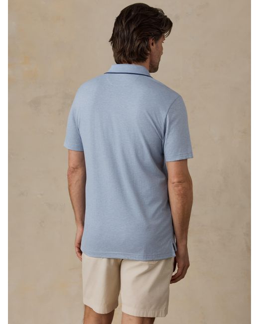 Faherty Brand Blue Short-Sleeve Movement&Trade; Pique Polo Shirt for men