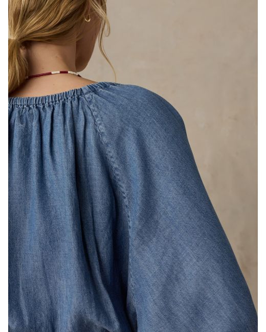 Faherty Brand Blue Tried & True Chambray Nera Top