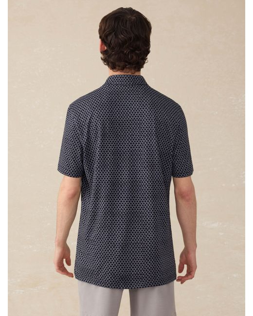 Faherty Brand Blue Short-Sleeve Movement&Trade; Pique Polo Shirt for men