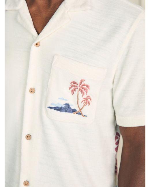 Faherty Brand Natural Short-sleeve Cabana Towel Terry Shirt for men