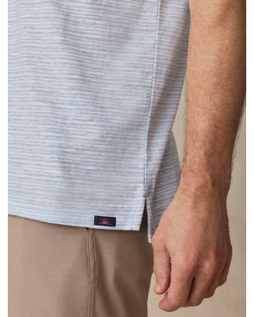 Faherty Brand Blue Short-Sleeve Breeze Polo Shirt for men
