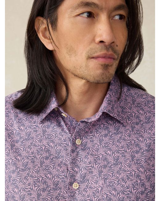 Faherty Brand Purple Short-Sleeve Movement&Trade; Monterey Shirt for men