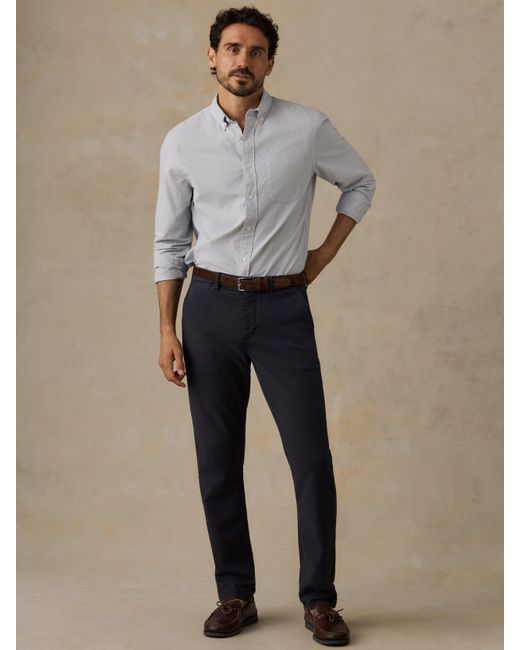 Faherty Brand Blue Laundered Oxford Shirt for men