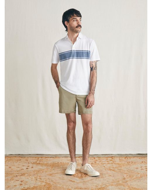 Faherty Brand White Sunwashed T-shirt Polo for men
