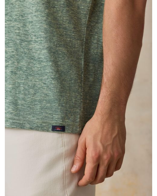 Faherty Brand Green Short-Sleeve Breeze Henley T-Shirt for men