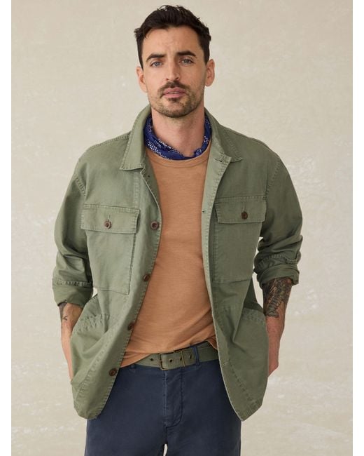 Faherty Brand Green Commander Shirt Jacket for men