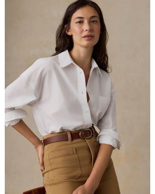 Faherty Brand White Coastal Poplin Relaxed Shirt