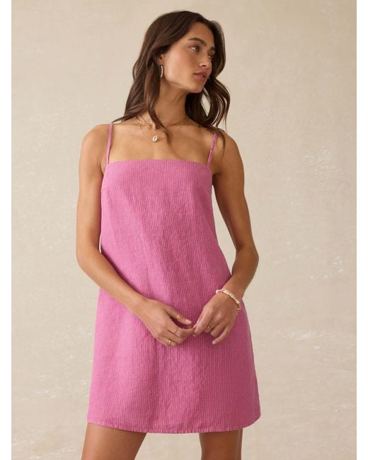Faherty Byron Bay Linen Dress in Pink | Lyst Faherty Byron Bay Linen Dress in Pink | Lyst