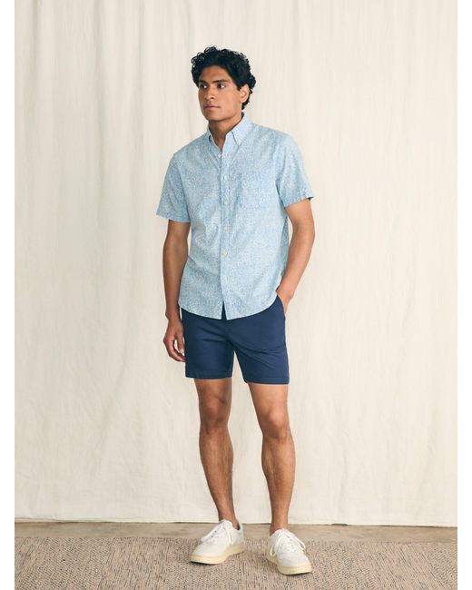 Faherty Brand Blue Short-sleeve Stretch Playa Shirt (tall) for men