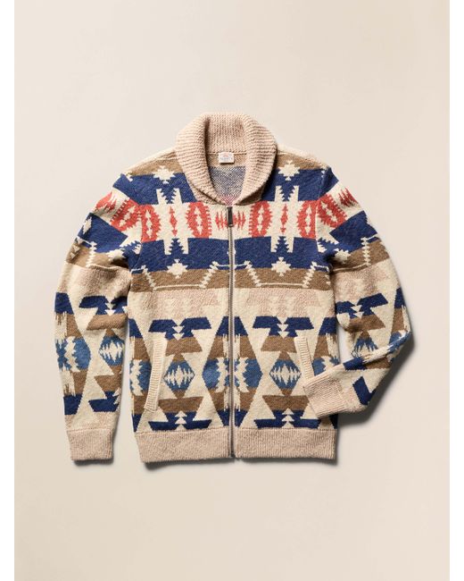 Faherty Brand Natural Thunder Voice Eagle Cardigan for men