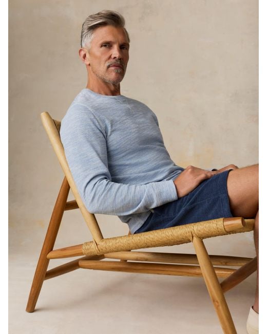 Faherty Brand Blue Cabana Towel Terry Sweatshort for men