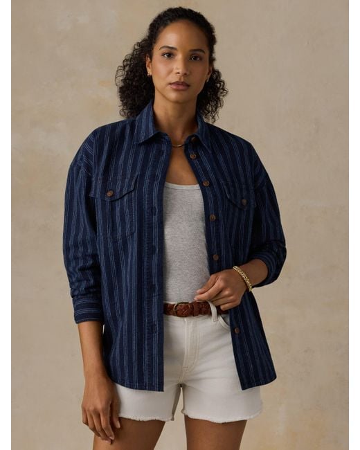 Faherty Brand Green Cotton Hemp Overshirt