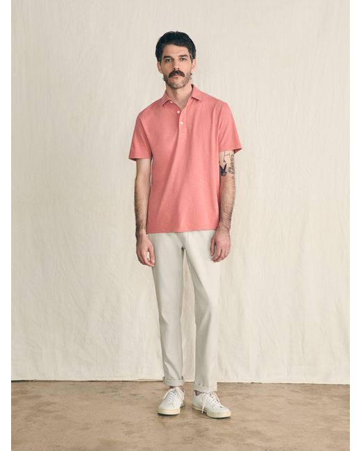 Faherty Brand Pink Sunwashed T-shirt Polo for men