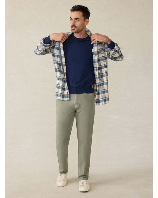 Faherty Brand Green Stretch Terry 5-Pocket Pants for men