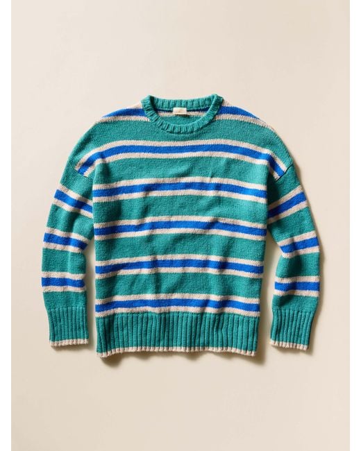 Faherty Brand Blue Heirloom Cotton Summit Pullover