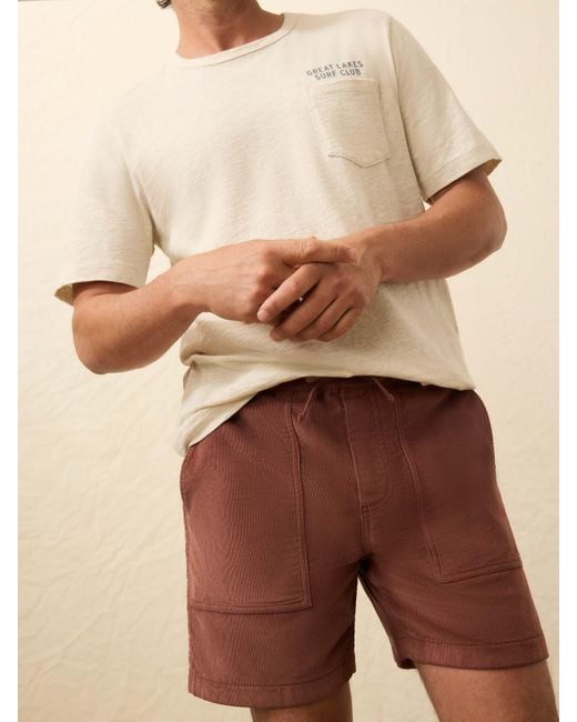 Faherty Brand Brown Corduroy Drawstring Utility Short for men