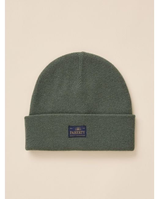 Faherty Brand Green Essential Beanie