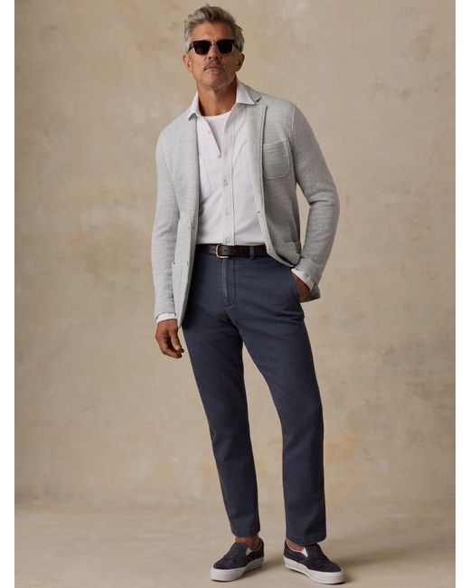 Faherty Brand Blue Stretch Terry Trouser Pants for men