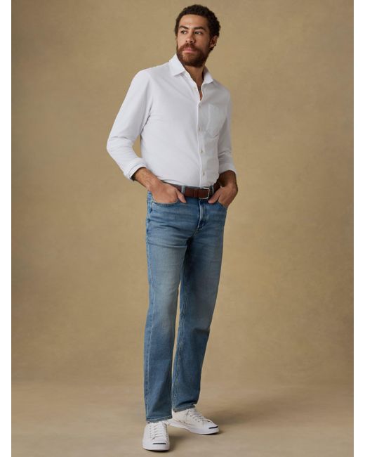 Faherty Brand White Costa Pique Shirt for men
