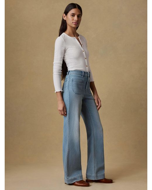 Faherty Brand Blue Stretch Terry Patch Pocket Pants