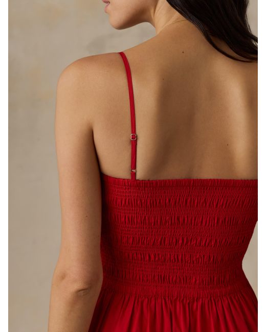 Faherty Brand Red Coastal Poplin Lucia Dress