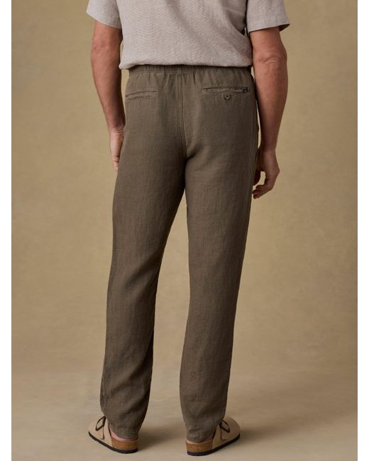 Faherty Brand Brown Linen Drawstring Pants for men