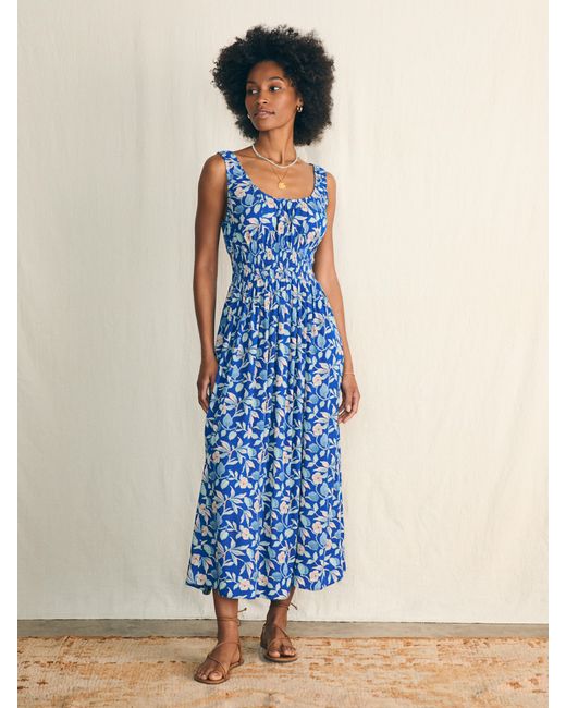 Faherty Brand Blue Sunseeker Midi Dress