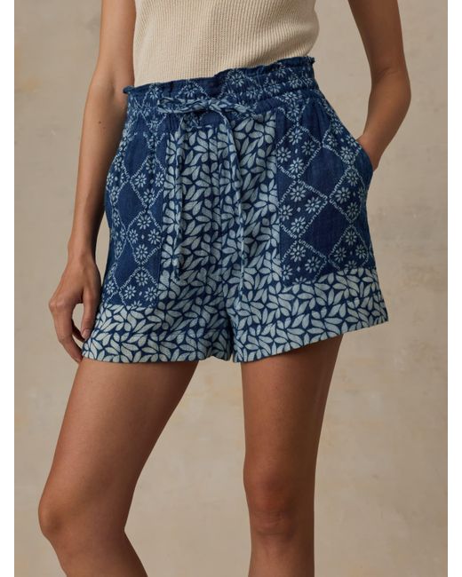 Faherty Brand Blue Dune Cotton Gauze Serena Short