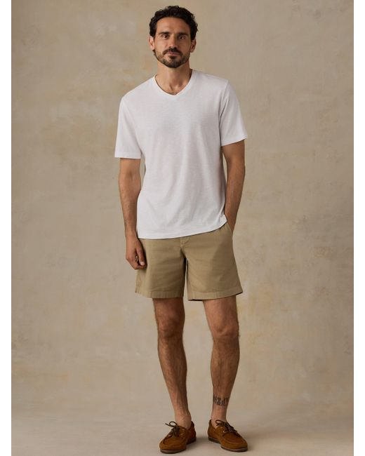 Faherty Brand White Short-Sleeve Sunwashed V-Neck T-Shirt for men