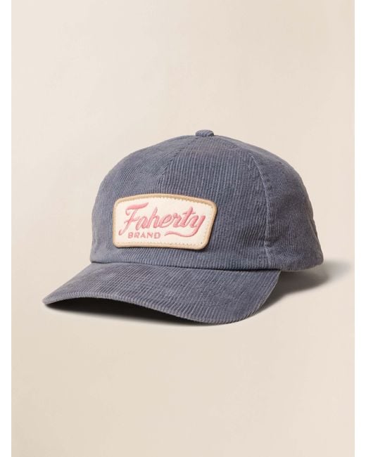 Faherty Brand Blue Vintage Cord Baseball Hat for men