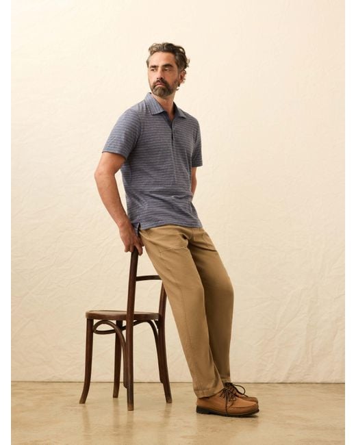 Faherty Brand Purple Sunwashed T-Shirt Polo for men