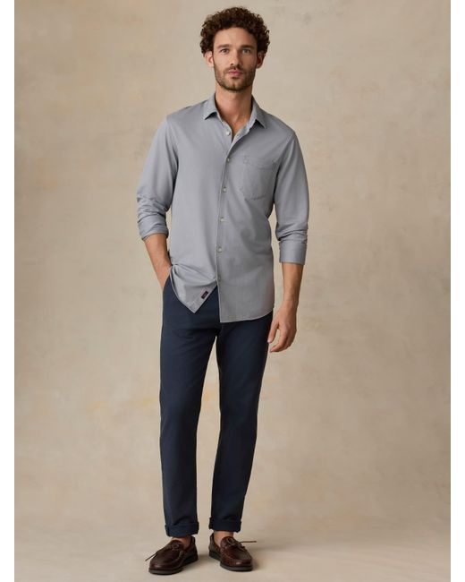 Faherty Brand Gray Costa Pique Shirt for men