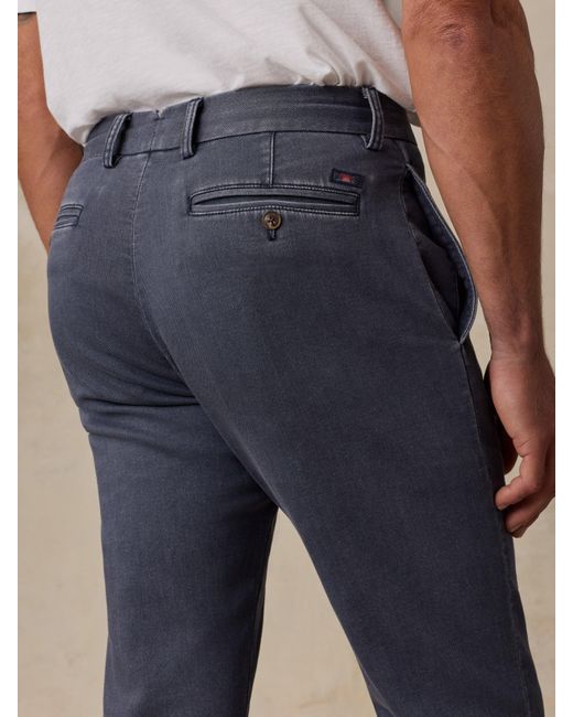 Faherty Brand Blue Stretch Terry Trouser Pants for men