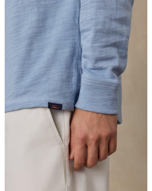 Faherty Brand Blue Sunwashed Organic Hoodie for men