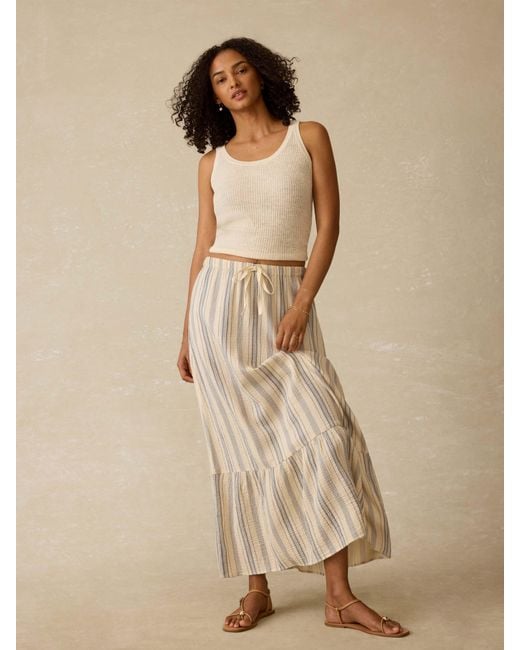 Faherty Brand Natural Dune Cotton Gauze Rees Skirt