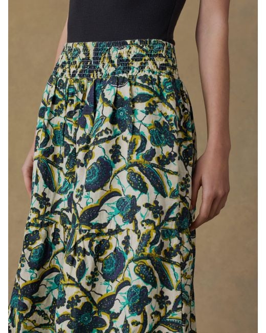 Faherty Brand Green Montecito Linen Maxi Skirt