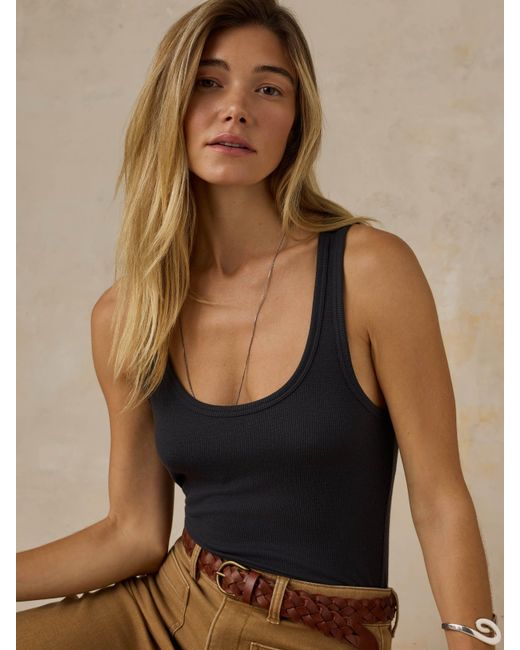 Faherty Brand Black Featherweight Freestyle Tank