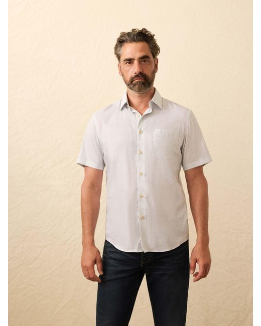 Faherty Brand Blue Short-Sleeve Movement&Trade; Monterey Shirt for men