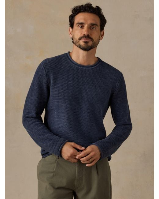 Faherty Brand Blue Sunwashed Dockside Sweater for men