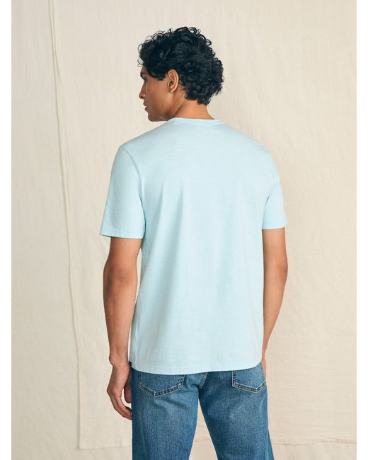 Faherty Brand Blue Sunwashed Pocket T-shirt for men