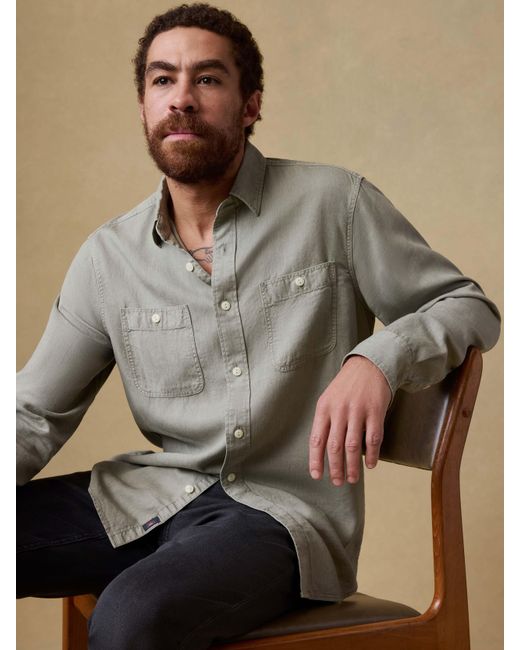 Faherty Brand Natural Tried & True Chambray Workshirt for men