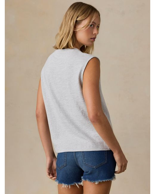Faherty Brand Blue Sunwashed Organic Muscle Tank