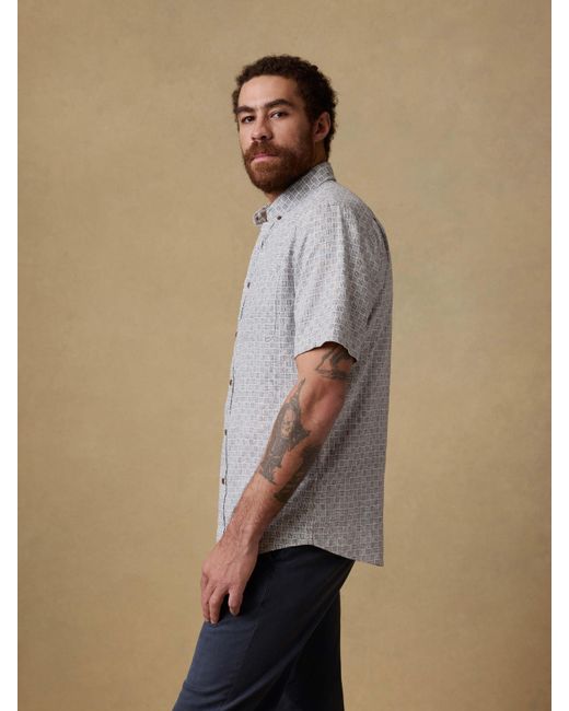 Faherty Brand Gray Short-Sleeve Breeze Shirt for men