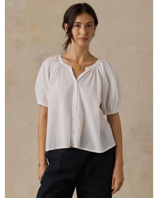 Faherty Brand White Voile Lettie Top