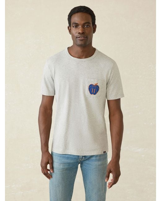 Faherty Brand Natural Jalen Brunson Captain Clutch Sunwashed Pocket T-Shirt for men