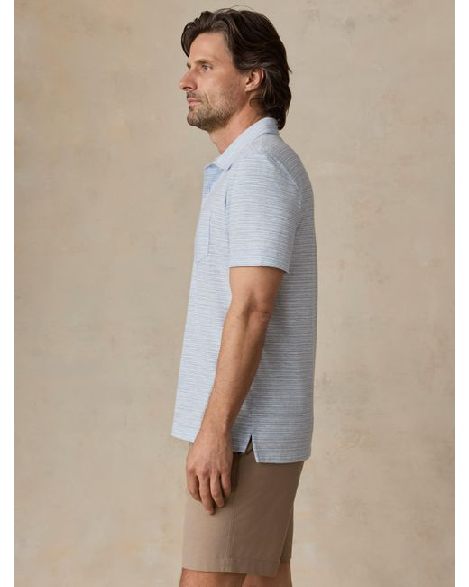 Faherty Brand Blue Short-Sleeve Breeze Polo Shirt for men