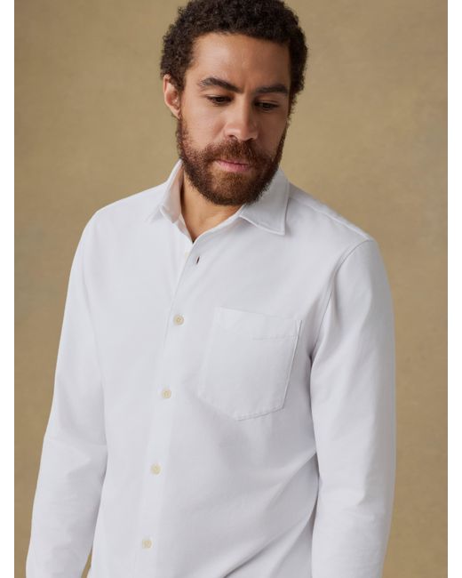 Faherty Brand White Costa Pique Shirt for men