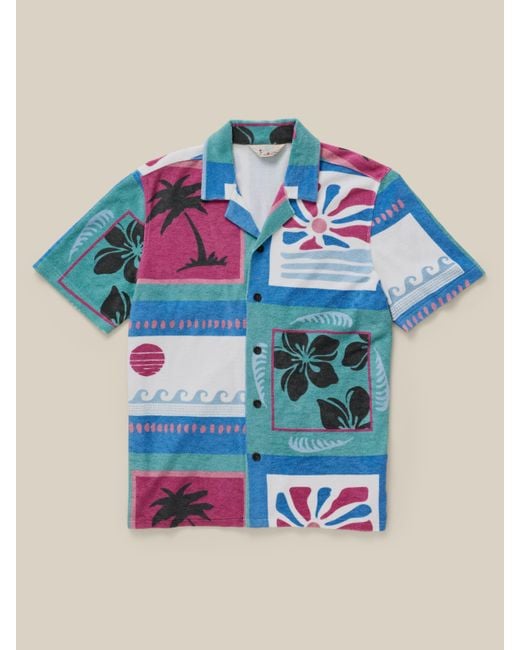 Faherty Brand Multicolor Short-Sleeve Cabana Towel Terry Shirt for men