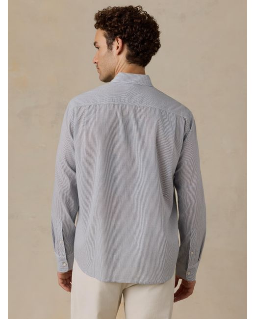 Faherty Brand Gray Long-Sleeve Weightless Cotton Shirt for men