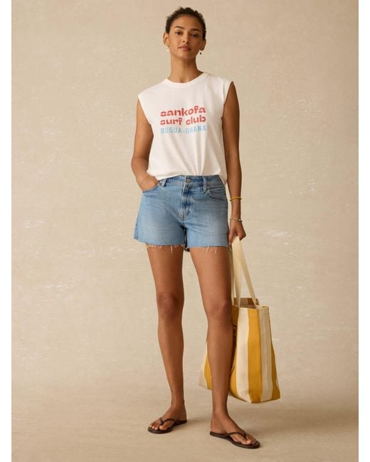 Faherty Brand Blue Surf Ghana Sunwashed Muscle Tank